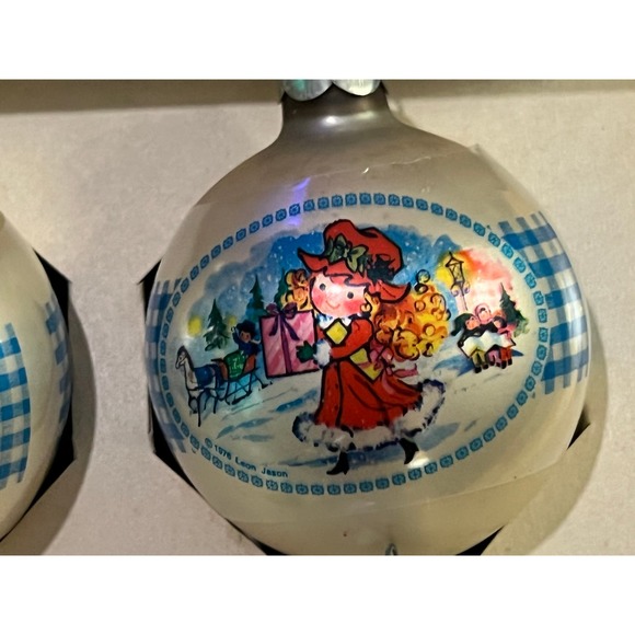 Vintage Coby Leon Johnson Polly Pal Glass Tree Ornaments 1976 - Picture 4 of 5